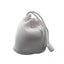 A white chalk ball with a drawstring, designed for use in weightlifting, rock climbing, and gymnastics to enhance grip.