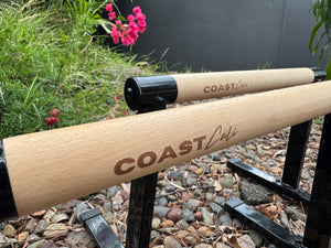 A close up of the handles of a set of premium parallettes