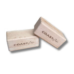 Two wooden blocks with 'COAST Cali' branding on a white background