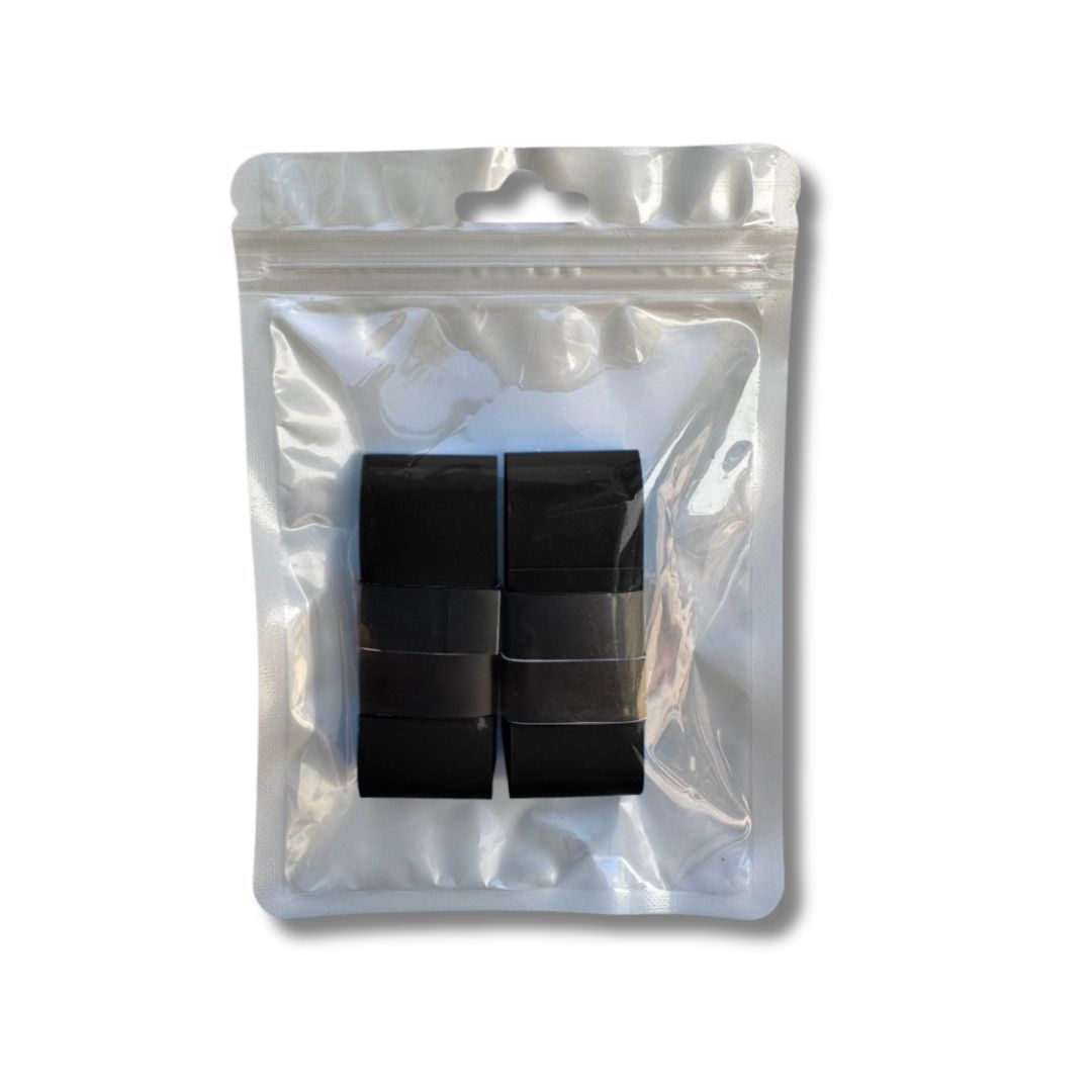 Black parallette grip tape in packet with white background