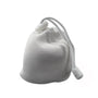 A white chalk ball with a drawstring, designed for use in weightlifting, rock climbing, and gymnastics to enhance grip.
