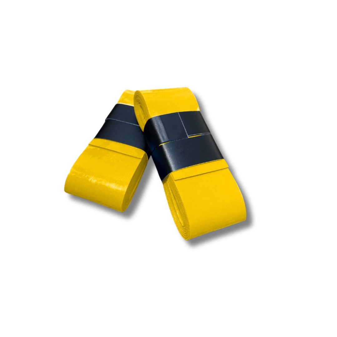 Yellow parallettte grip tape with white background