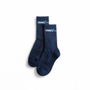 A pair of black socks with the logo 'Coast Cali' on them