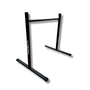 A black static bar used for calisthenics with Coast Cali logo on the vertical support.